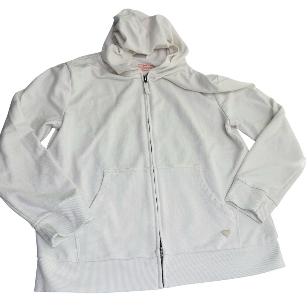 Cat & Jack White Kids Full-Zip Hoodie Jacket Size XXL 16/18